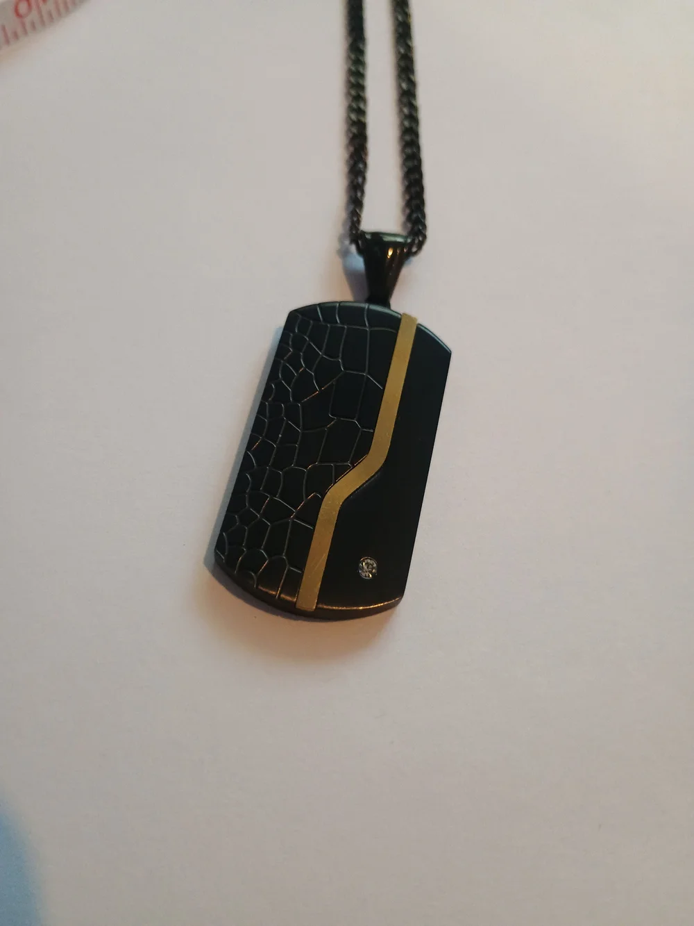 Invicta Elements collection dog tag pendant necklace. Mens